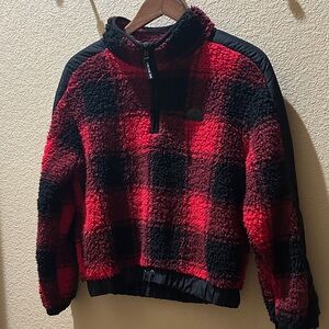 Limited Too Red and Black Teddy Bear Fleece 1/4 zip